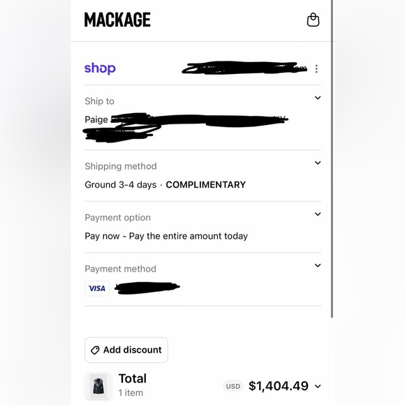 Mackage Black Puffer Jacket with Fur Trim - Picture 9 of 9